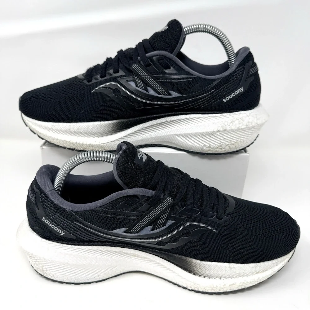 Saucony Triumph 20 Running Shoes Men's 7.5 Black PWRRUN+ HeelThatPain Insoles